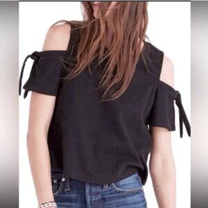Madewell Skylark Black Cold-Shoulder Top Size Small